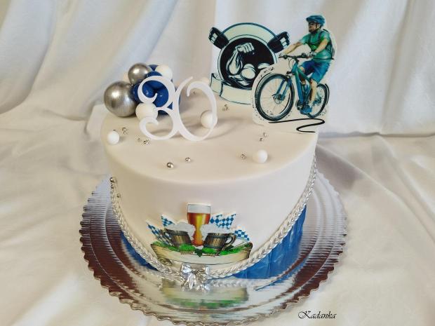 Pre oslávenca,  ktorý ľúbi pivko, rád posiluje , či sa rád bicykluje😉, torta, Športové torty, Kadanka, 4