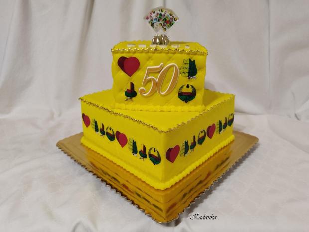 Oslávencovi do klubu mariášistov kartárska tortička k výročiu❤, torta, Narodeninové torty, Kadanka, 1