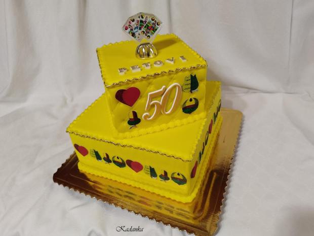 Oslávencovi do klubu mariášistov kartárska tortička k výročiu❤, torta, Narodeninové torty, Kadanka, 4