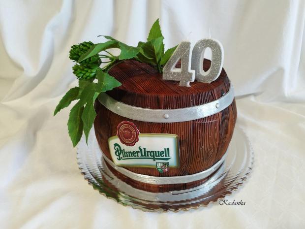 Súdok piva - Pilsner Urquell  k narodeninám pre pána😉, torta, Narodeninové torty, Kadanka, 2
