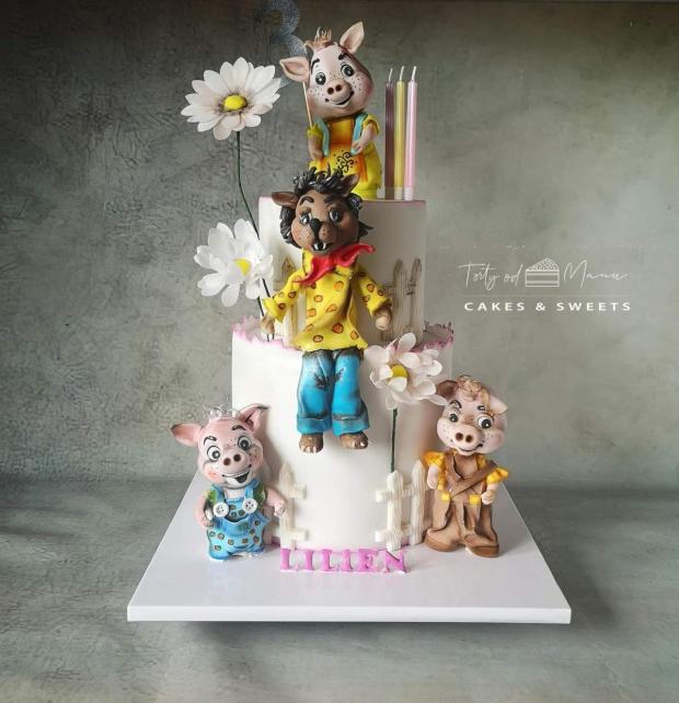 Torta 3 prasiatka  a vlk