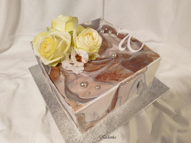 Mramorová pre pána k jubileu, torta, Narodeninové torty, Kadanka, 4