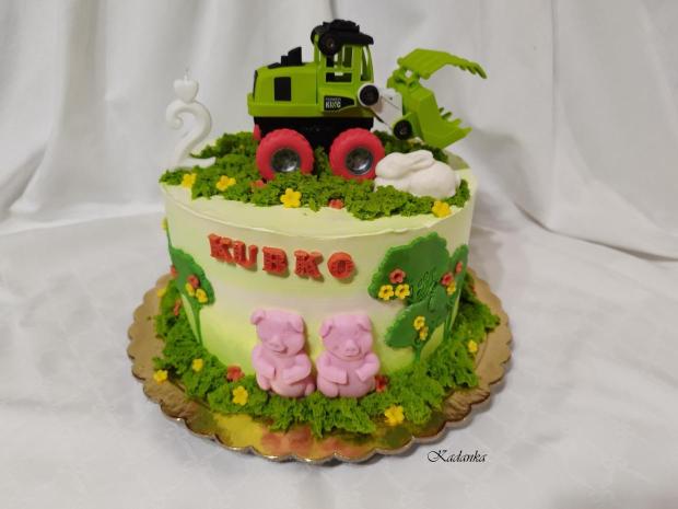 Pre Kubka traktor krémová tortička ❤, torta, Torty autíčka, vláčiky, Kadanka, 1