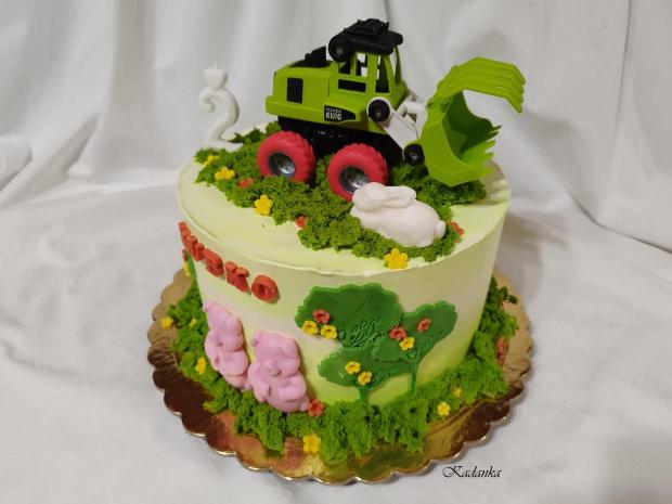 Pre Kubka traktor krémová tortička ❤, torta, Torty autíčka, vláčiky, Kadanka, 2