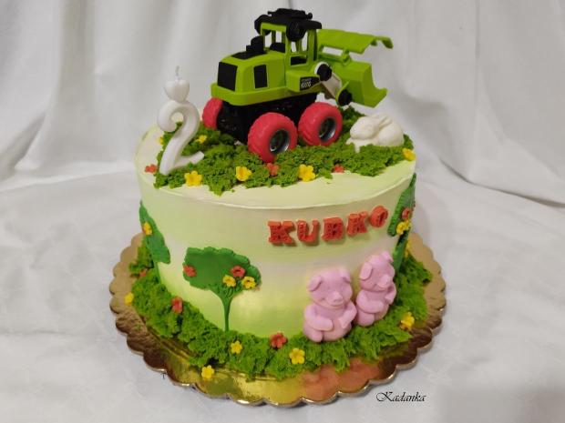 Pre Kubka traktor krémová tortička ❤, torta, Torty autíčka, vláčiky, Kadanka, 3
