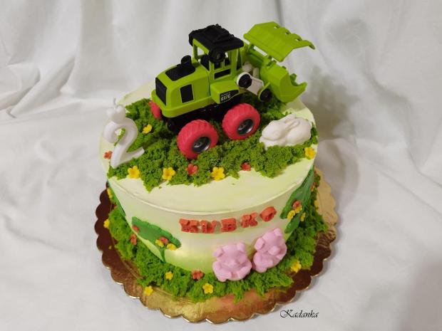Pre Kubka traktor krémová tortička ❤, torta, Torty autíčka, vláčiky, Kadanka, 4
