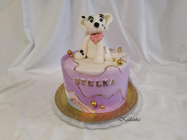 Dúhová tortička psík pre Stelku❤, torta, Torty so zvieratkami, Kadanka, 4