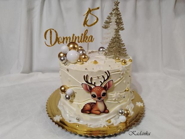 Jedna vianočná tortička pre Dominiku ku krásnym 15 ❤, torta, Vianočné torty, Kadanka, 2