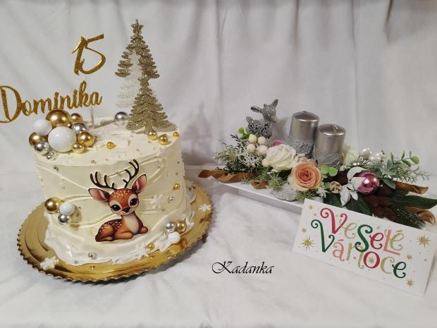 Jedna vianočná tortička pre Dominiku ku krásnym 15 ❤, torta, Vianočné torty, Kadanka, 1