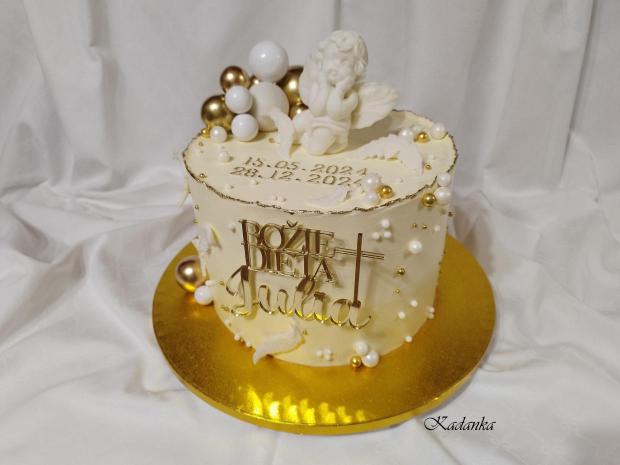 Tortička krémová na krstiny pre Juliu ❤, torta, Torty na krstiny, Kadanka, 4