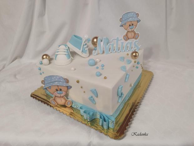 Krstinova pre Matiaska s medvedíkmi❤, torta, Torty na krstiny, Kadanka, 1