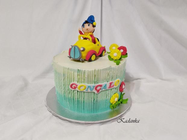 Poznáte rozprávku Nody? Tortička krémová  Nody v autíčku, torta, Rozprávkové torty, Kadanka, 1