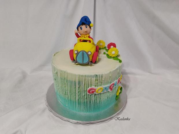 Poznáte rozprávku Nody? Tortička krémová  Nody v autíčku, torta, Rozprávkové torty, Kadanka, 2