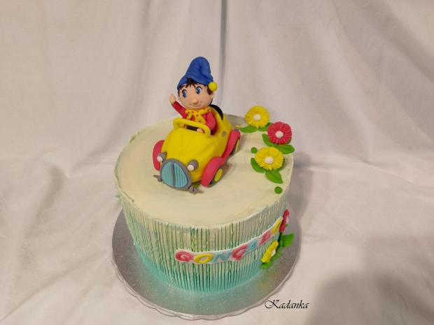Poznáte rozprávku Nody? Tortička krémová  Nody v autíčku, torta, Rozprávkové torty, Kadanka, 4