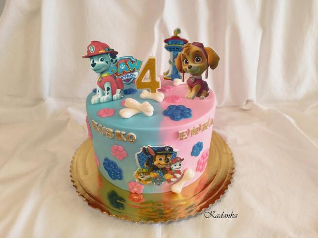 PAW Patrol - Labková patrola Tortička pre dvojčatá❤, torta, Rozprávkové torty, Kadanka, 2