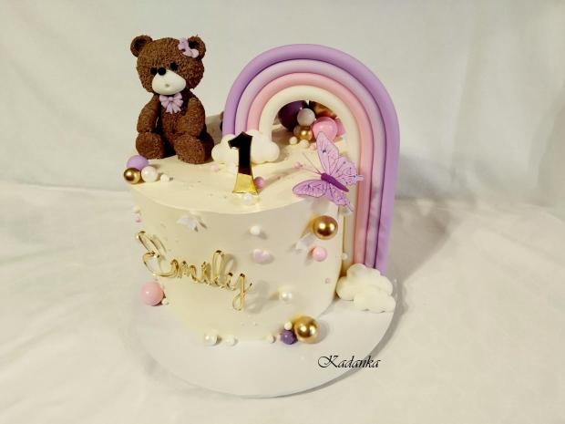 Krémová tortička Macko  pre Emily, torta, Torty pre dievčatá, Kadanka, 3