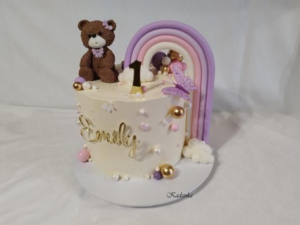 Krémová tortička Macko  pre Emily, torta, Torty pre dievčatá, Kadanka, 1
