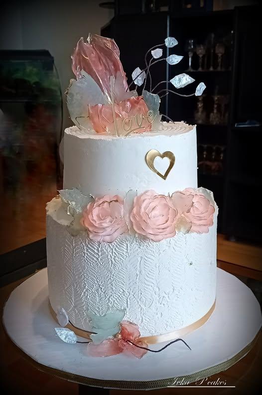 svadobná v marhulovo-tyrkysovej, torta, Svadobné torty, IvkaP, 1
