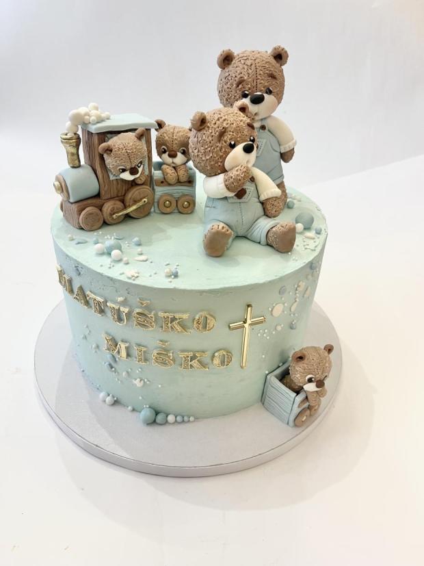 Detská na krst s medvedíkmi, torta, Torty na krstiny, SissaV, 1