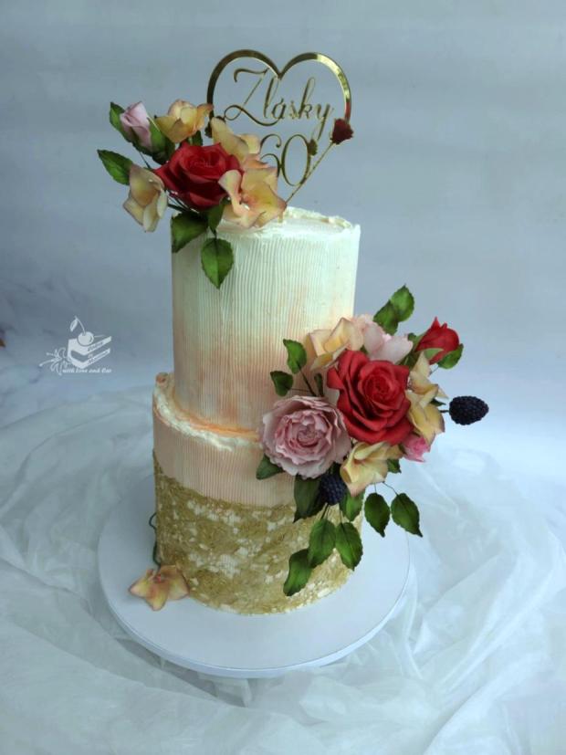 Narodeninová s ručne modelovanými kvietkami :-) , torta, Narodeninové torty, Martina Durcekova, 1