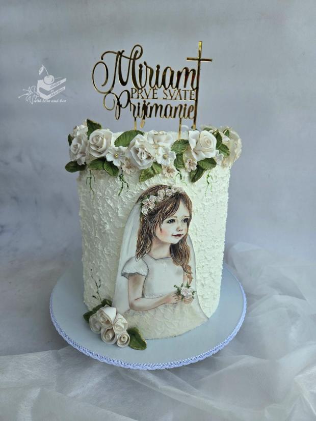 Na PSP s rucne malovanym dievcatkom, torta, Torty na cirkevné sviatky, Martina Durcekova, 1