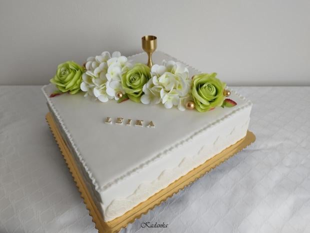 Torta na konfirmáciu pre Leiku, torta, Torty na cirkevné sviatky, Kadanka, 4