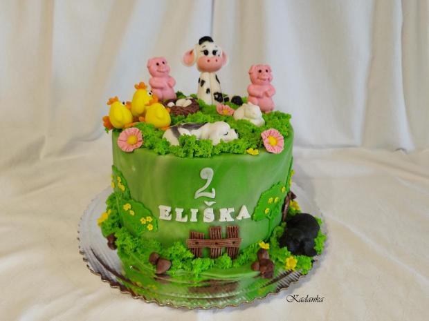 Farma , domáce zvieratká pre Elišku, torta, Torty so zvieratkami, Kadanka, 1