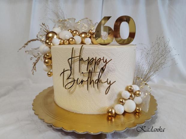 Ku krásnemu jubileu pre dámu krémová tortička❤, torta, Nahé torty, Kadanka, 1