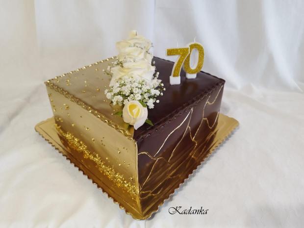 Pre pána ku krásnemu jubileu čokoládovo zlatá ❤, torta, Narodeninové torty, Kadanka, 1