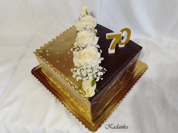 Pre pána ku krásnemu jubileu čokoládovo zlatá ❤, torta, Narodeninové torty, Kadanka, 3