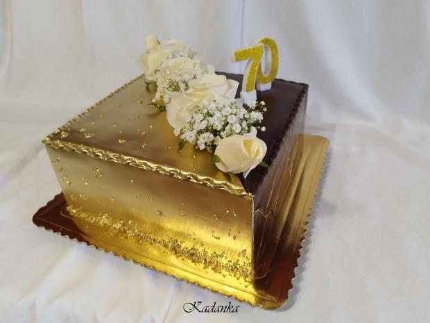 Pre pána ku krásnemu jubileu čokoládovo zlatá ❤, torta, Narodeninové torty, Kadanka, 4