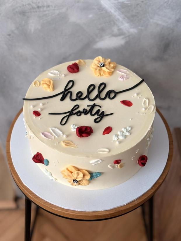 Torta Hello forty 😊, torta, Narodeninové torty, Marcela Papsonová, 1
