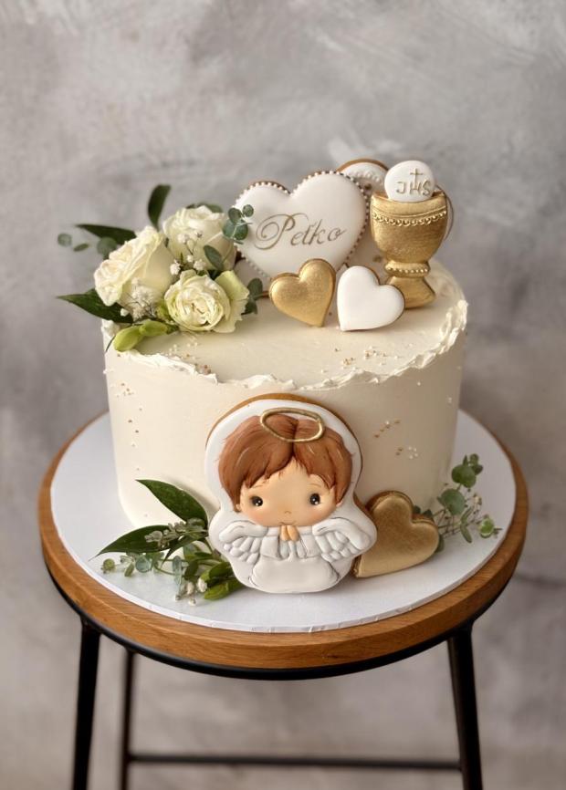 torta k prvému svätému prijímaniu, torta, Torty na cirkevné sviatky, Marcela Papsonová, 1