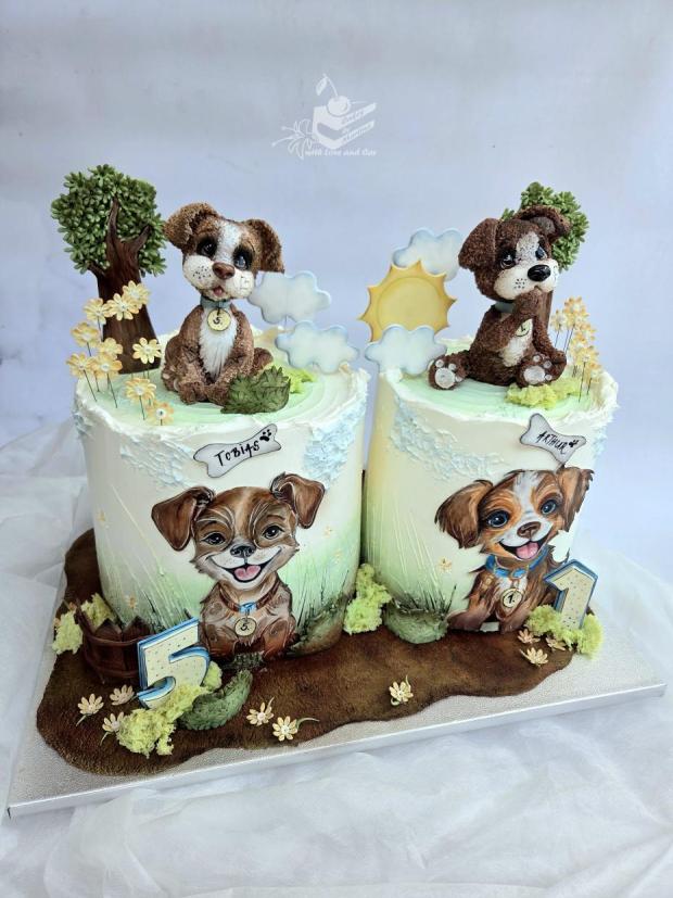 Malovani a modelovani psikovia 😊, torta, Rozprávkové torty, Martina Durcekova, 1