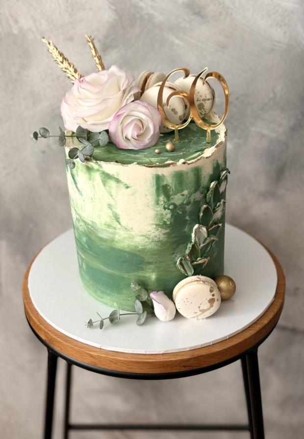 Elegantná torta pre ženu s modelovanými kvetmi, torta, Narodeninové torty, Marcela Papsonová, 1