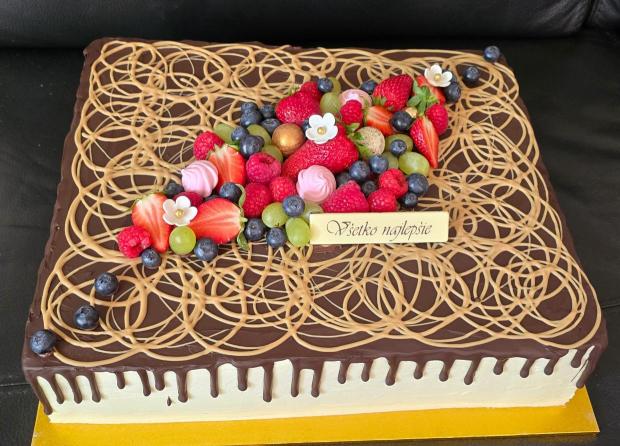 maxi torta s ovocím, torta, Drip torty, KSlavka, 1
