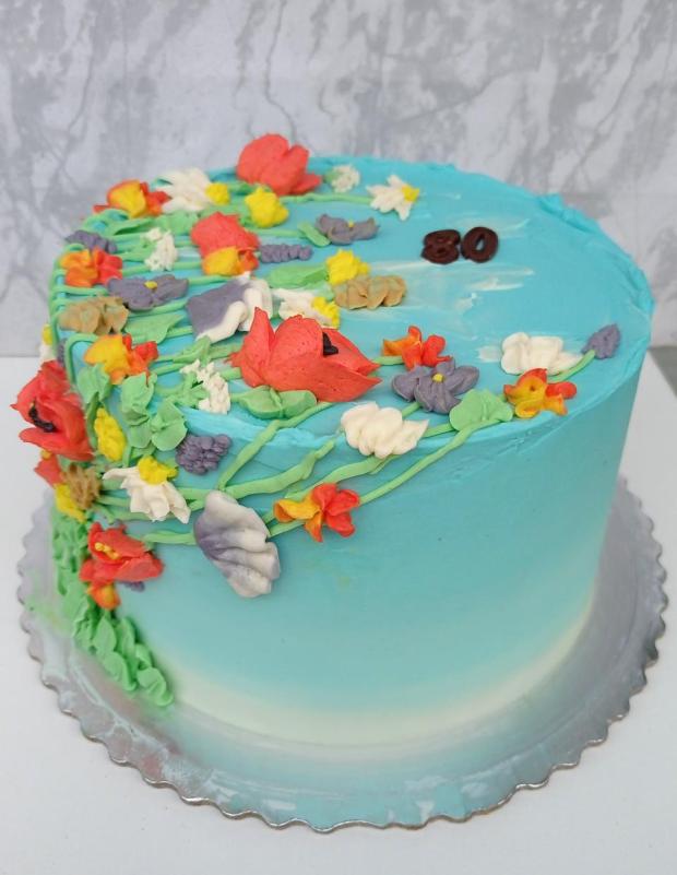 Kvetinová torta na narodeniny pre babičku , torta, Narodeninové torty Kvetinová torta na narodeniny pre babičku , torta, Narodeninové torty, Tesserts, 1