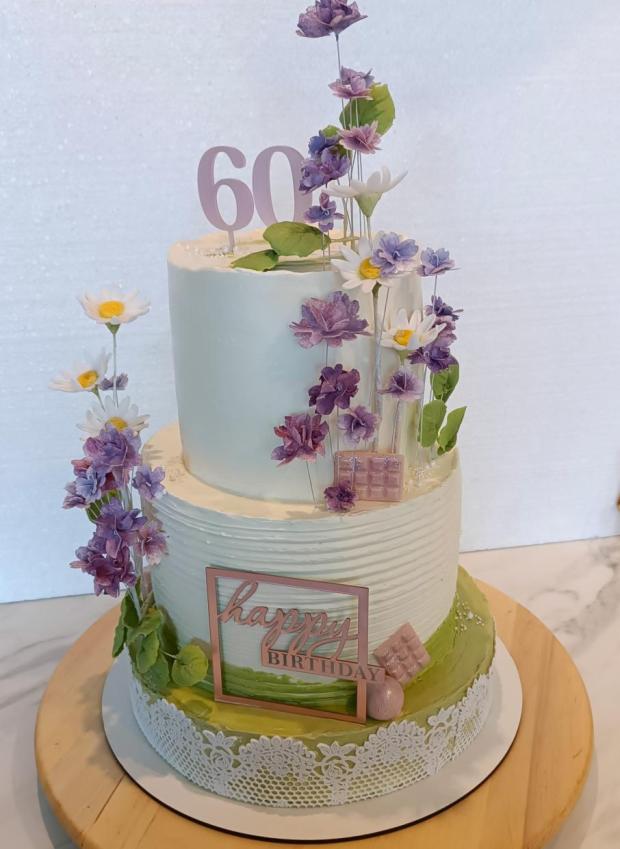 Narodeninová s kvietkami , torta, Narodeninové torty, babina 555, 2