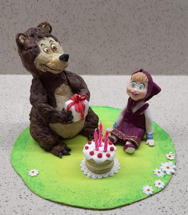 Máša a medveď na tortu, torta, Ozdoby na torty, mariaJ, 1