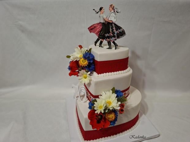 Ku krásnemu jubileu  pre bývalú tanečnicu ľudových tancov❤❤ v ľudovom štýle, torta, Narodeninové torty, Kadanka, 4
