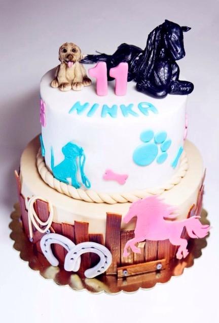 Koník a šteňa, torta, Torty so zvieratkami, sweetlubi, 1