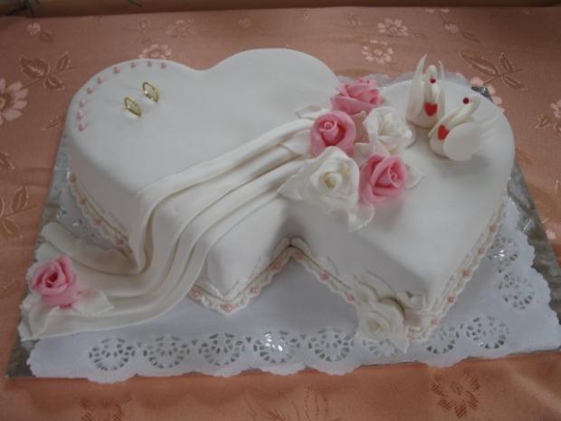 dvojsrdce, torta, Svadobné torty dvojsrdce, torta, Svadobné torty, Andrea5, 1