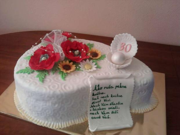 Perlova svadba, torta, Svadobné torty Perlova svadba, torta, Svadobné torty, Dobrusik, 1