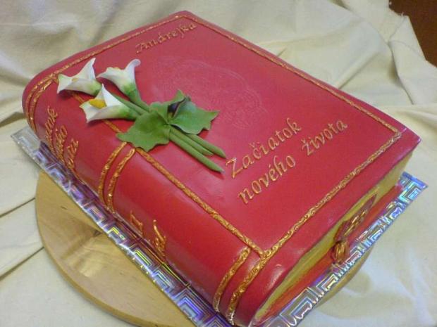 kniha v červenom, torta, Narodeninové torty kniha v červenom, torta, Narodeninové torty, kubasanka, 1