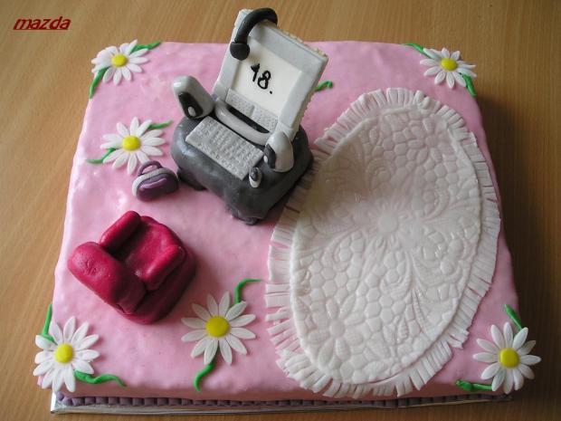 počítač...1.., torta, Narodeninové torty, mazda, 1