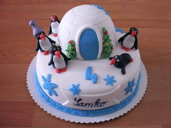 Zimná s tučniačikmi 2, torta, Torty so zvieratkami, Ildi B., 1