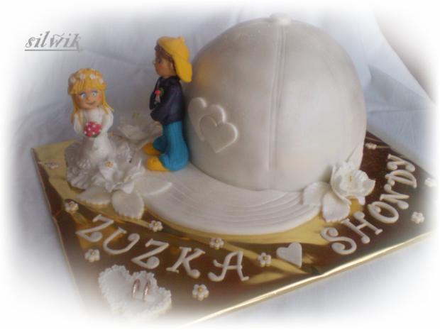 Svadobná šiltovka, torta, Svadobné torty, silwik, 1