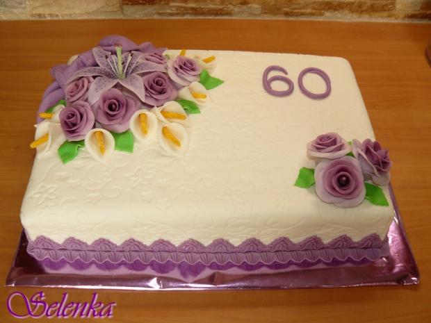 Jubilejna bielo-fialova, torta, Narodeninové torty Jubilejna bielo-fialova, torta, Narodeninové torty, selenka, 1
