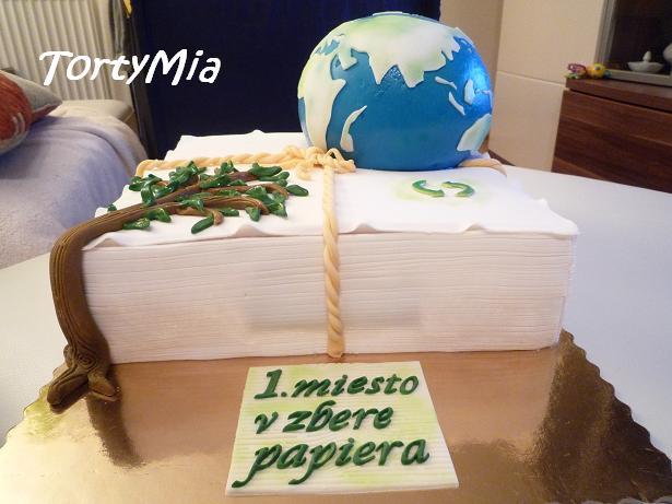 Za zber papiera, torta, Torty - škola, stužková, TortyMia, 1