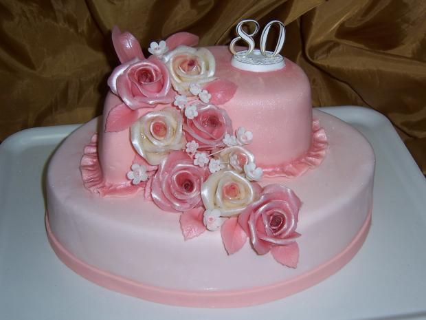 ružová "80", torta, Narodeninové torty ružová "80", torta, Narodeninové torty, gitanka, 1